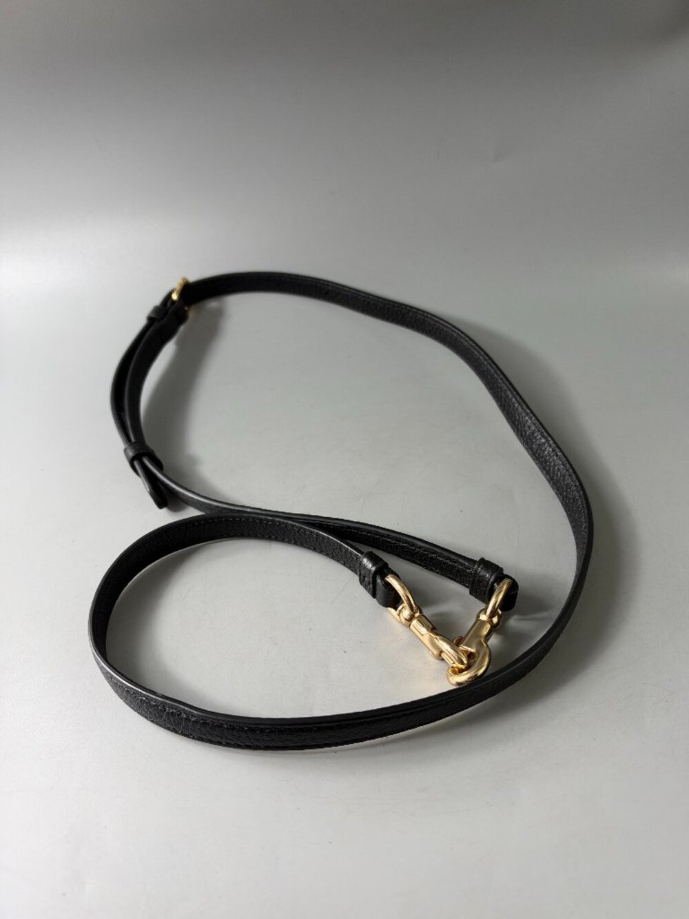 Authentic New Coach Black Leather Gold-tone Hardware Adjustable Strap